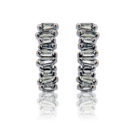 Stacked Tapered Baguette Diamond Stud Earrings - Park City Jewelers