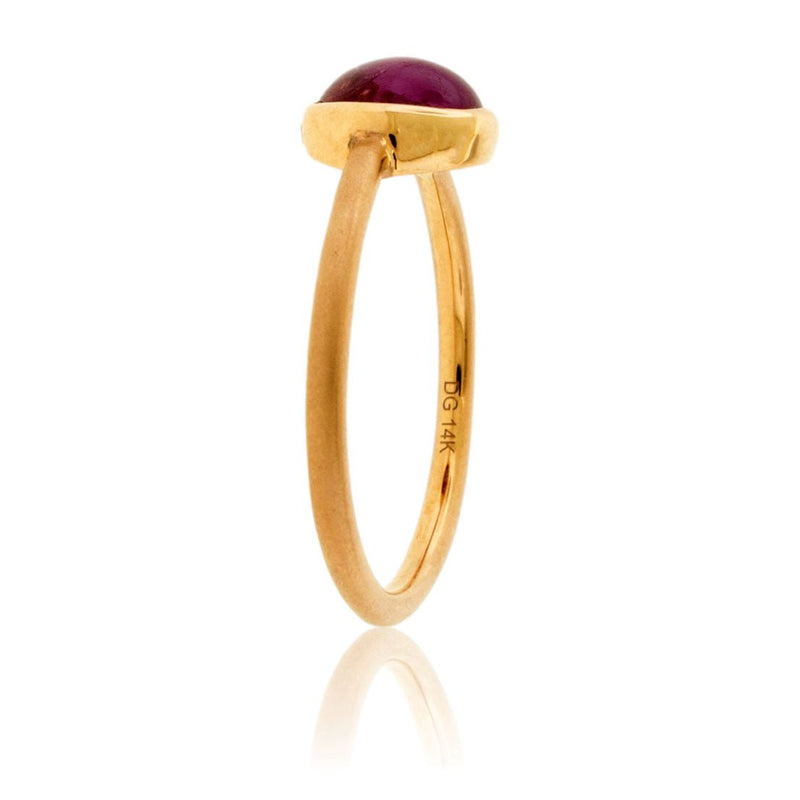 Star Ruby Cabochon Solitaire Bezel Ring - Park City Jewelers