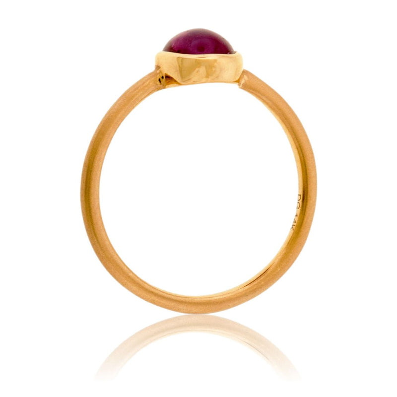 Star Ruby Cabochon Solitaire Bezel Ring - Park City Jewelers