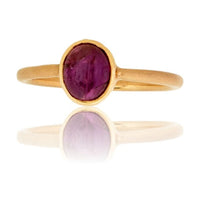 Star Ruby Cabochon Solitaire Bezel Ring - Park City Jewelers