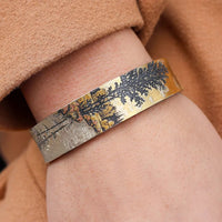 Sterling Silver & 18K Yellow Gold River Inspired Mountain Bracelet - Park City Jewelers