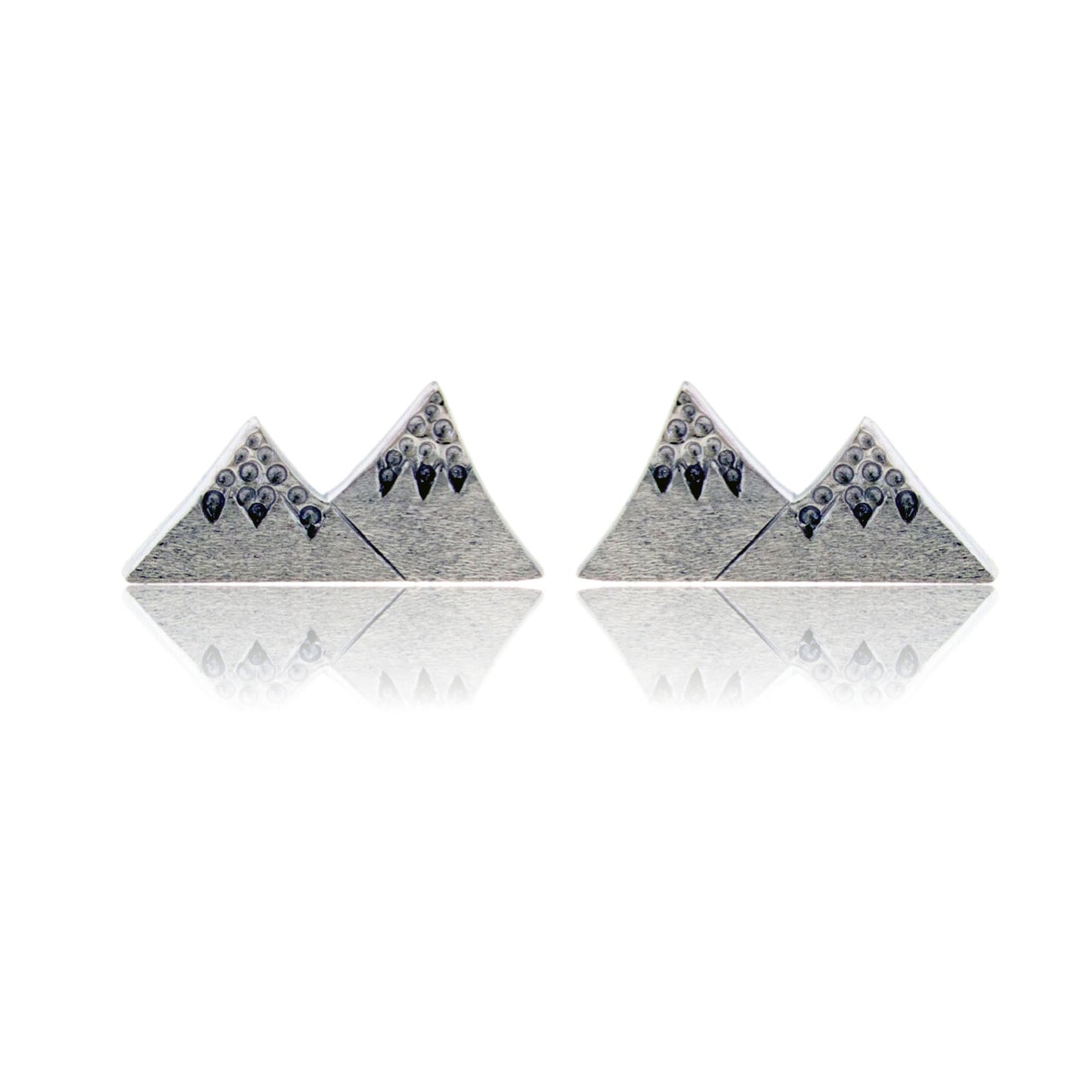 Sterling Silver 2 Peak Mountain Post Earrings - Park City Jewelers