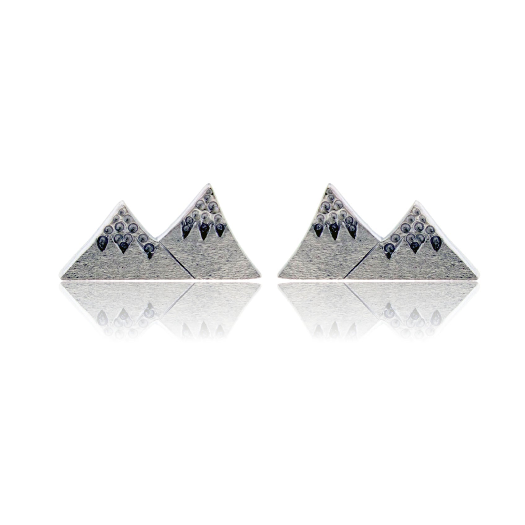 Sterling Silver 2 Peak Mountain Post Earrings - Park City Jewelers