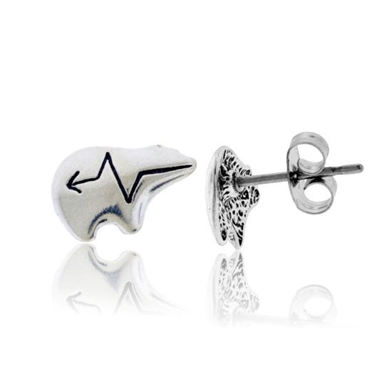 Sterling Silver Bear Fetish Post Earrings - Park City Jewelers