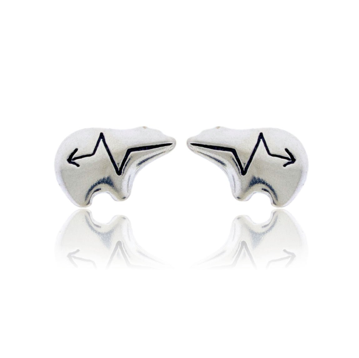 Sterling Silver Bear Fetish Post Earrings - Park City Jewelers