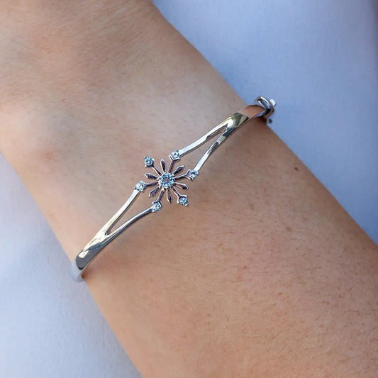 Sterling Silver Blue Topaz Snowflake Bracelet - Park City Jewelers