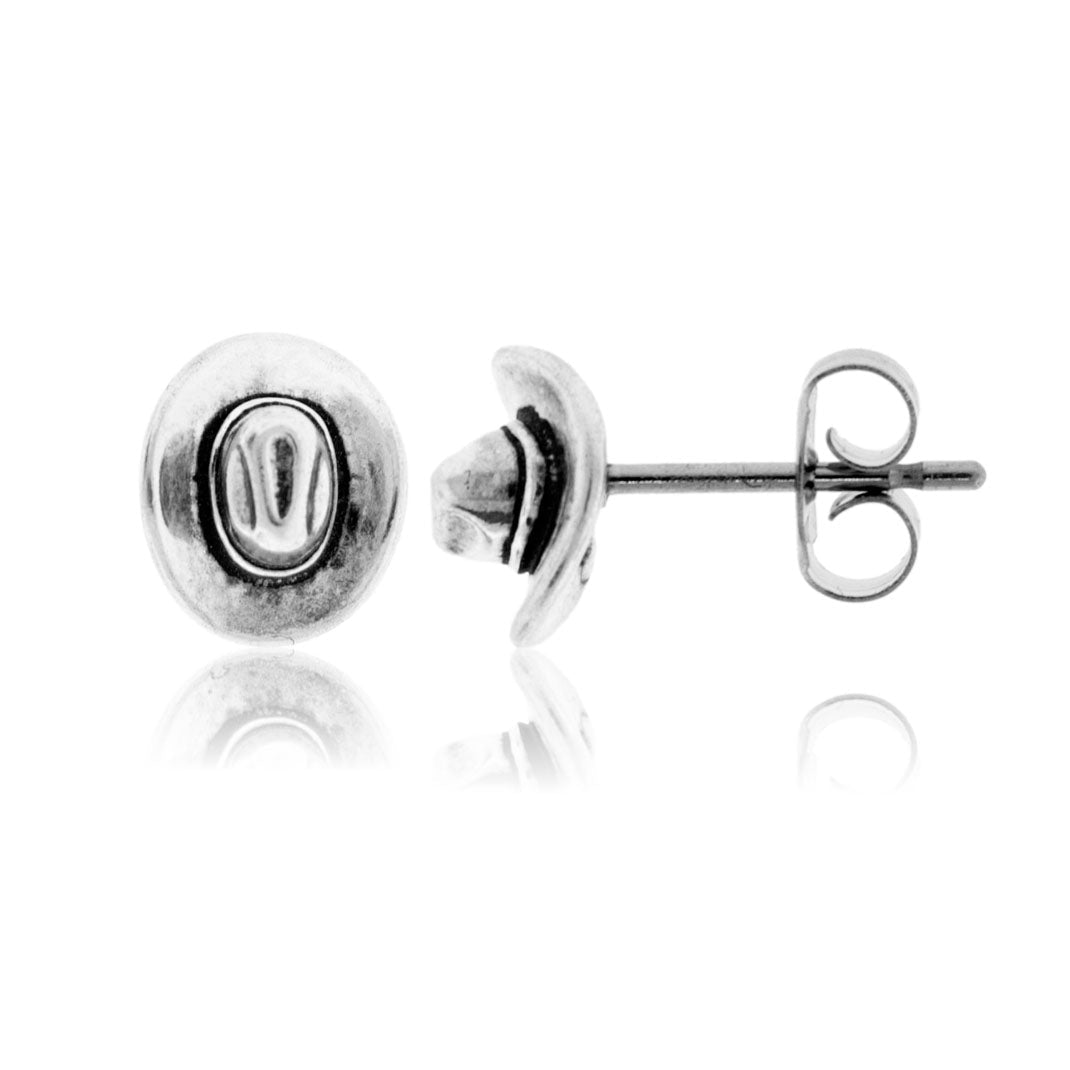 Sterling Silver Cowboy Hat Stud Earrings - Park City Jewelers