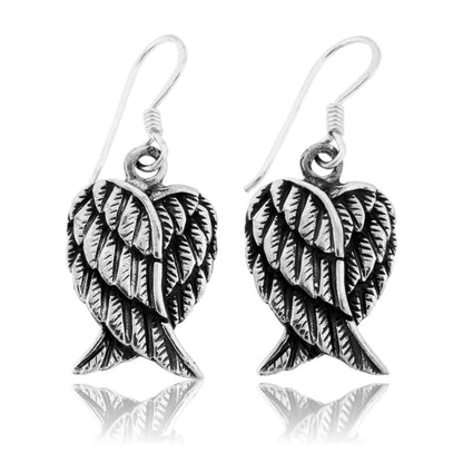Sterling Silver Double Angle Wing Dangle Earrings - Park City Jewelers