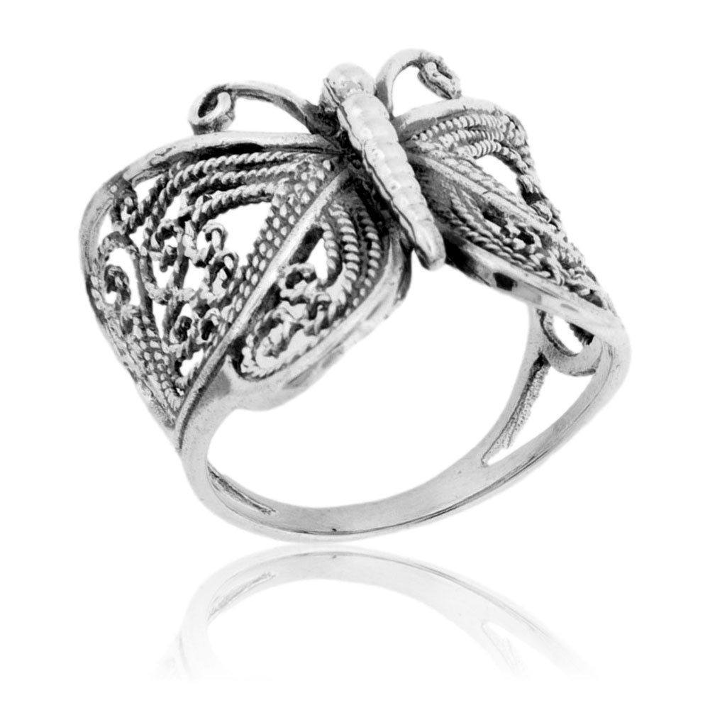 Sterling Silver Filigree Butterfly Ring - Park City Jewelers