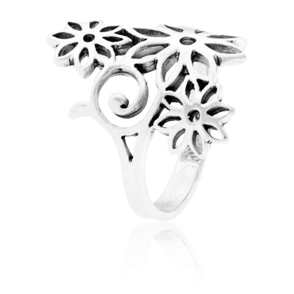 Sterling Silver Floral Pattern Ring - Park City Jewelers