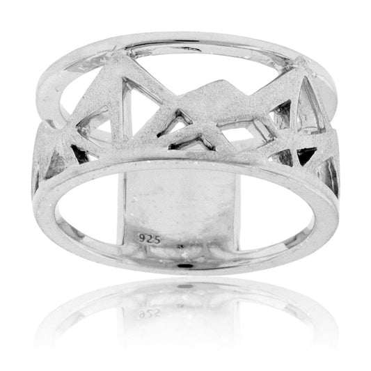 Sterling Silver Geometric Mountain Silhouette Ring - Park City Jewelers
