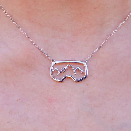 Sterling Silver Goggles Necklace Larger - Park City Jewelers