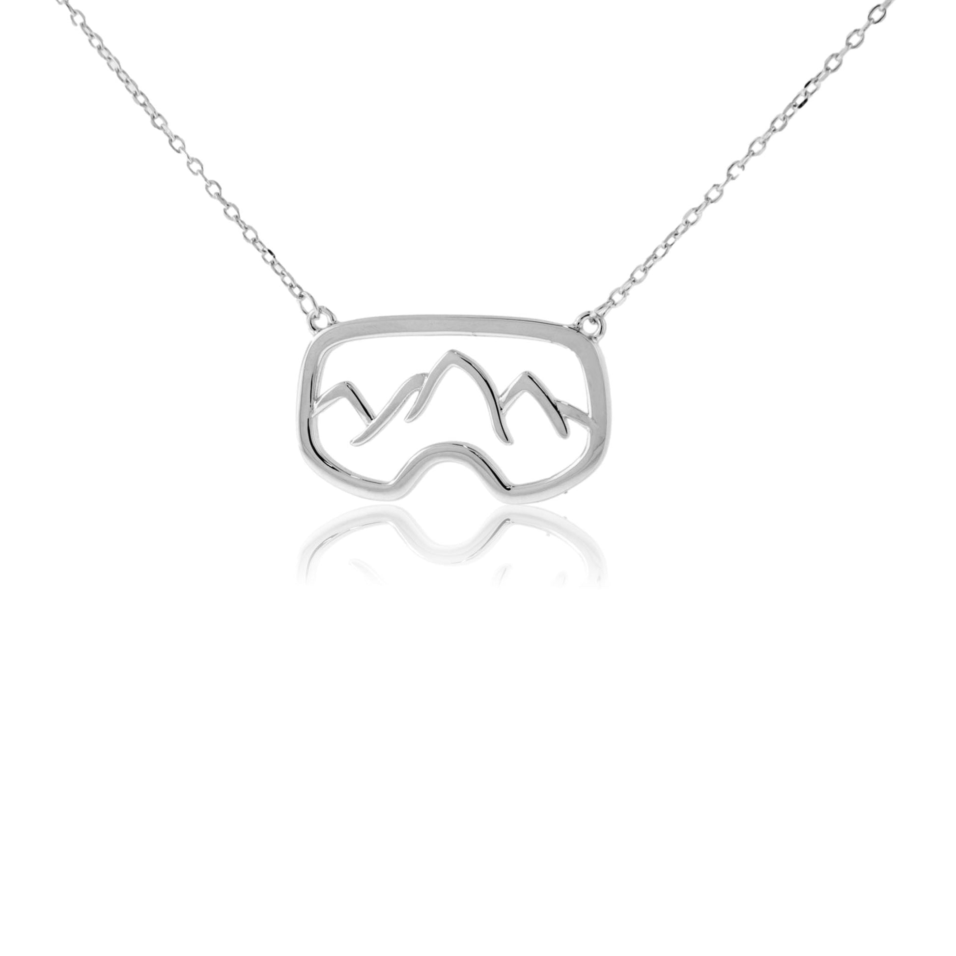 Sterling Silver Goggles Necklace Larger - Park City Jewelers