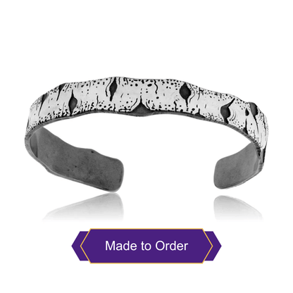 Sterling Silver Hand Carved Aspen Adorn Cuff Bracelet - Park City Jewelers