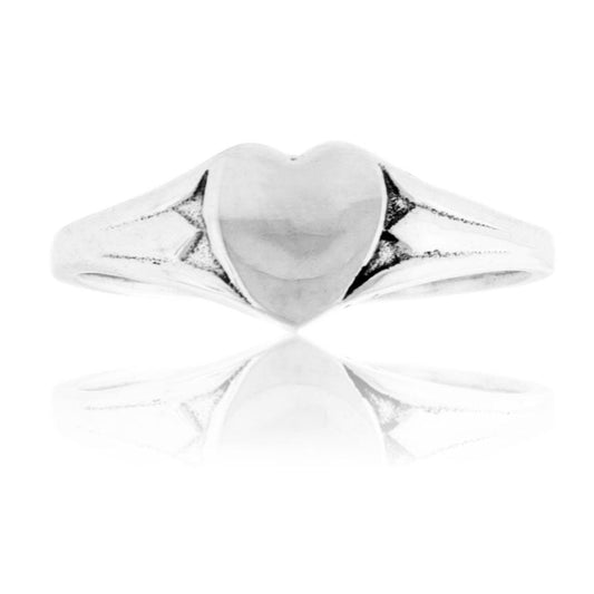 Sterling Silver Heart Signet Ring - Park City Jewelers