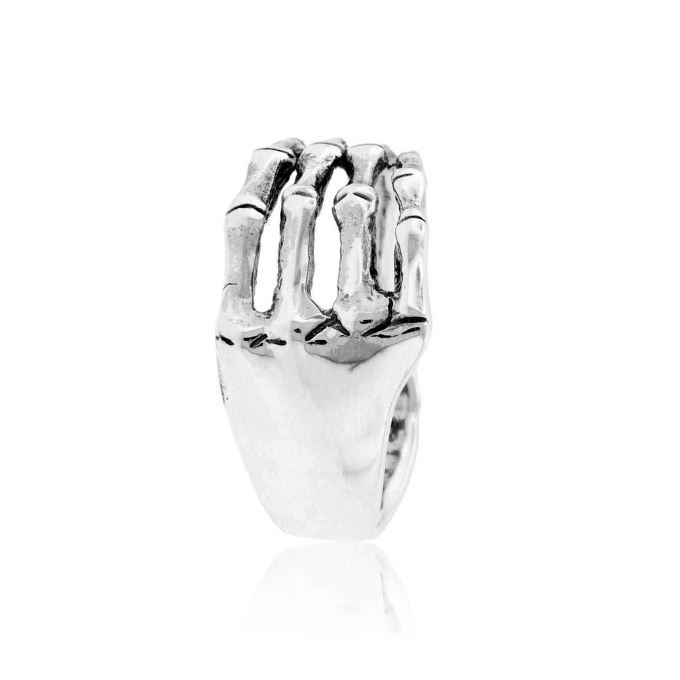 Sterling Silver Larger Skull Hand Ring - Park City Jewelers