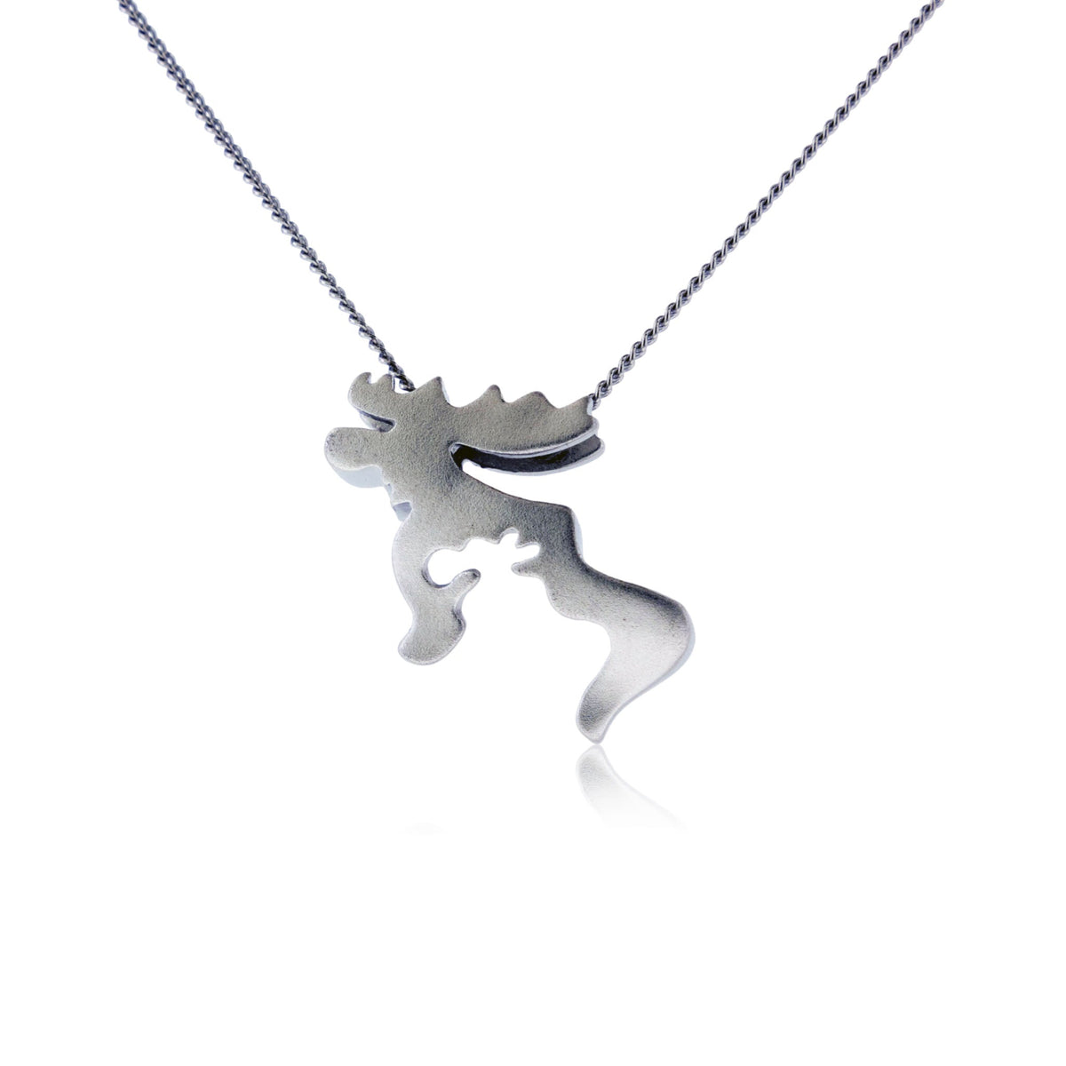 Sterling Silver Moose & Baby Silhouette Pendant - Park City Jewelers