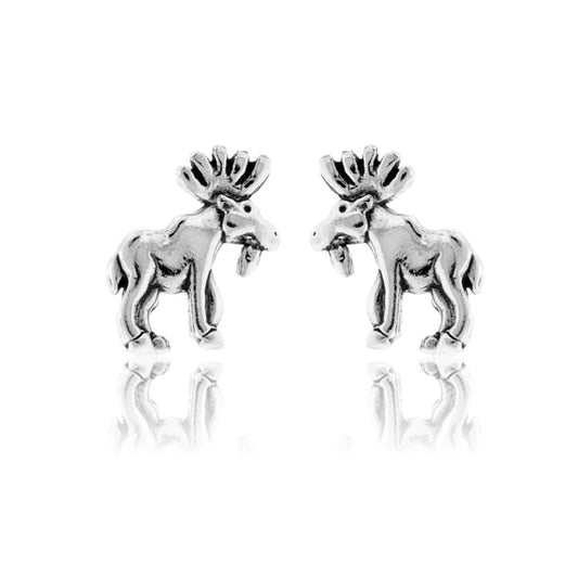 Sterling Silver Moose Stud Earrings - Park City Jewelers