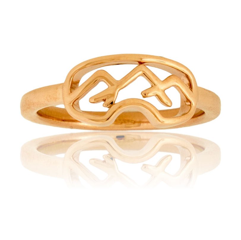 Sterling Silver or Gold Goggles Ring - Park City Jewelers