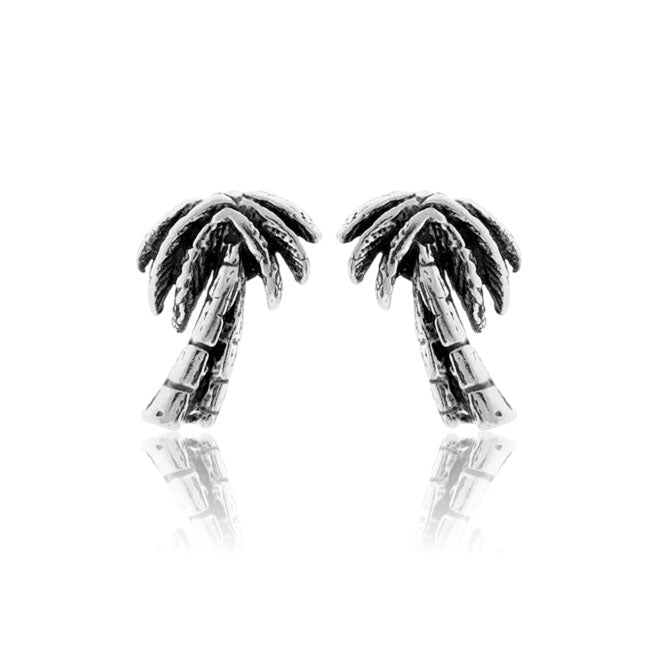 Sterling Silver Palm Tree Stud Earrings - Park City Jewelers