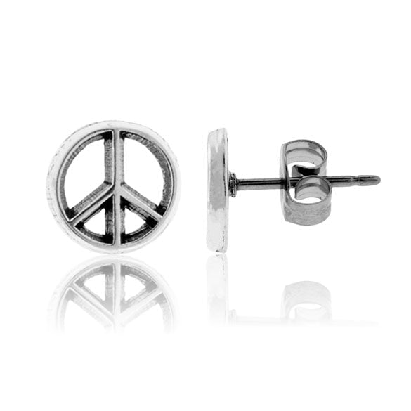 Sterling Silver Peace Sign Earrings - Park City Jewelers