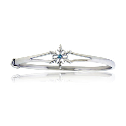Sterling Silver Single Blue Topaz Snowflake Bracelet - Park City Jewelers