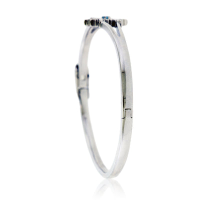 Sterling Silver Single Blue Topaz Snowflake Bracelet - Park City Jewelers
