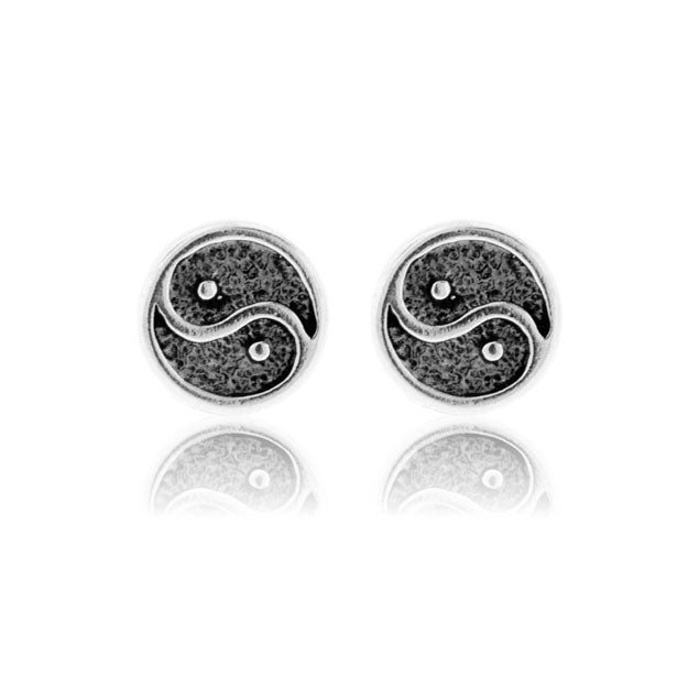 Sterling Silver Small Yin Yang Post Earrings - Park City Jewelers