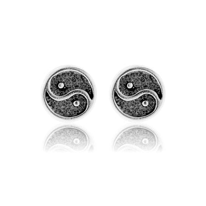 Sterling Silver Small Yin Yang Post Earrings - Park City Jewelers