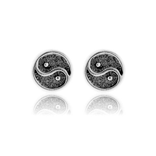 Sterling Silver Small Yin Yang Post Earrings - Park City Jewelers