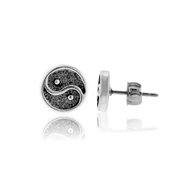Sterling Silver Small Yin Yang Post Earrings - Park City Jewelers