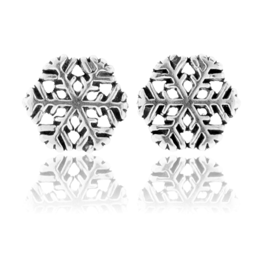 Sterling Silver Snowflake Post Earrings - Park City Jewelers
