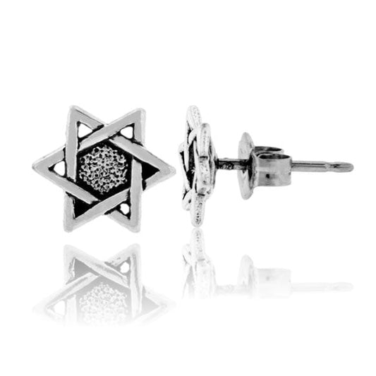 Sterling Silver Star of David Stud Earrings - Park City Jewelers