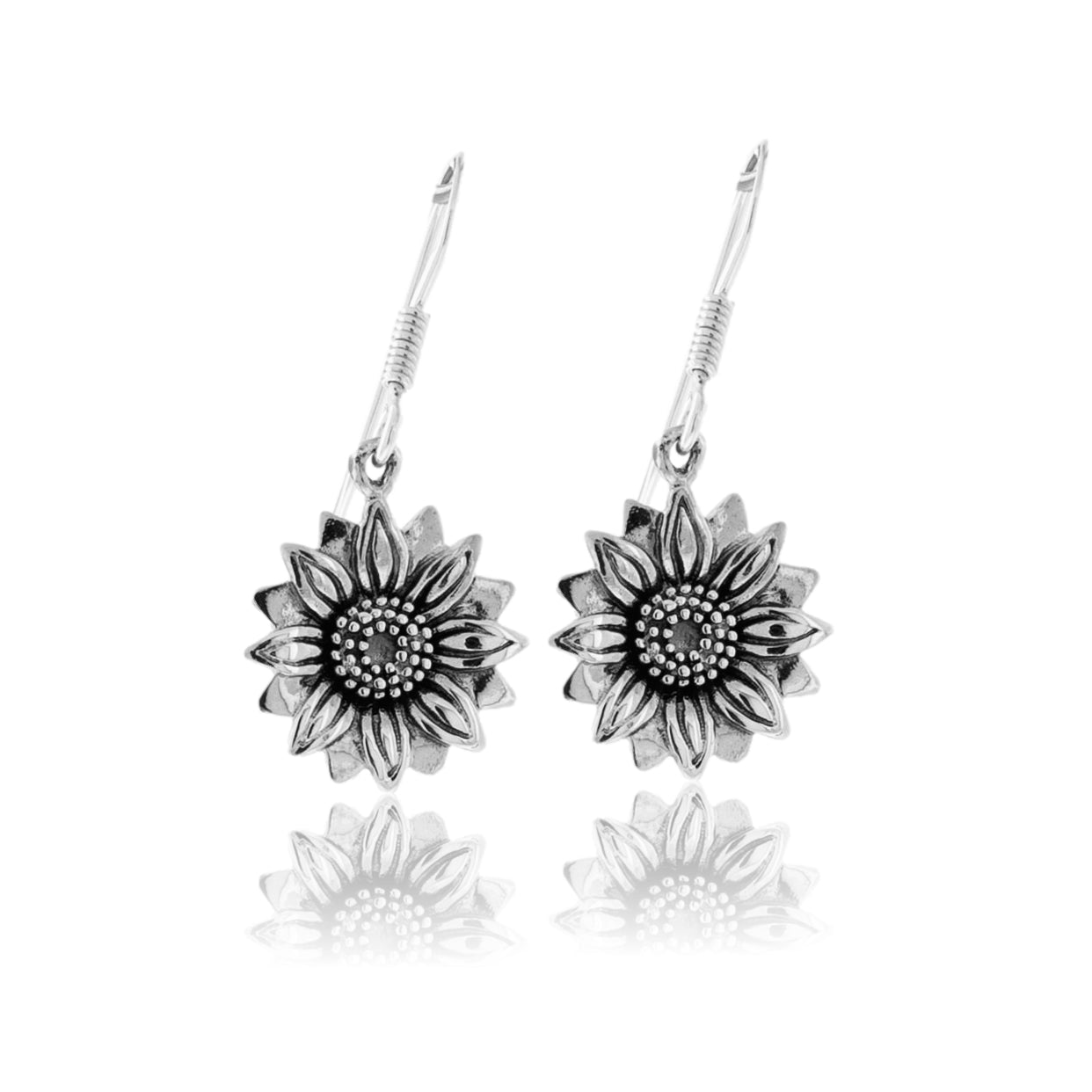 Sterling Silver Sunflower Dangle Earrings - Park City Jewelers