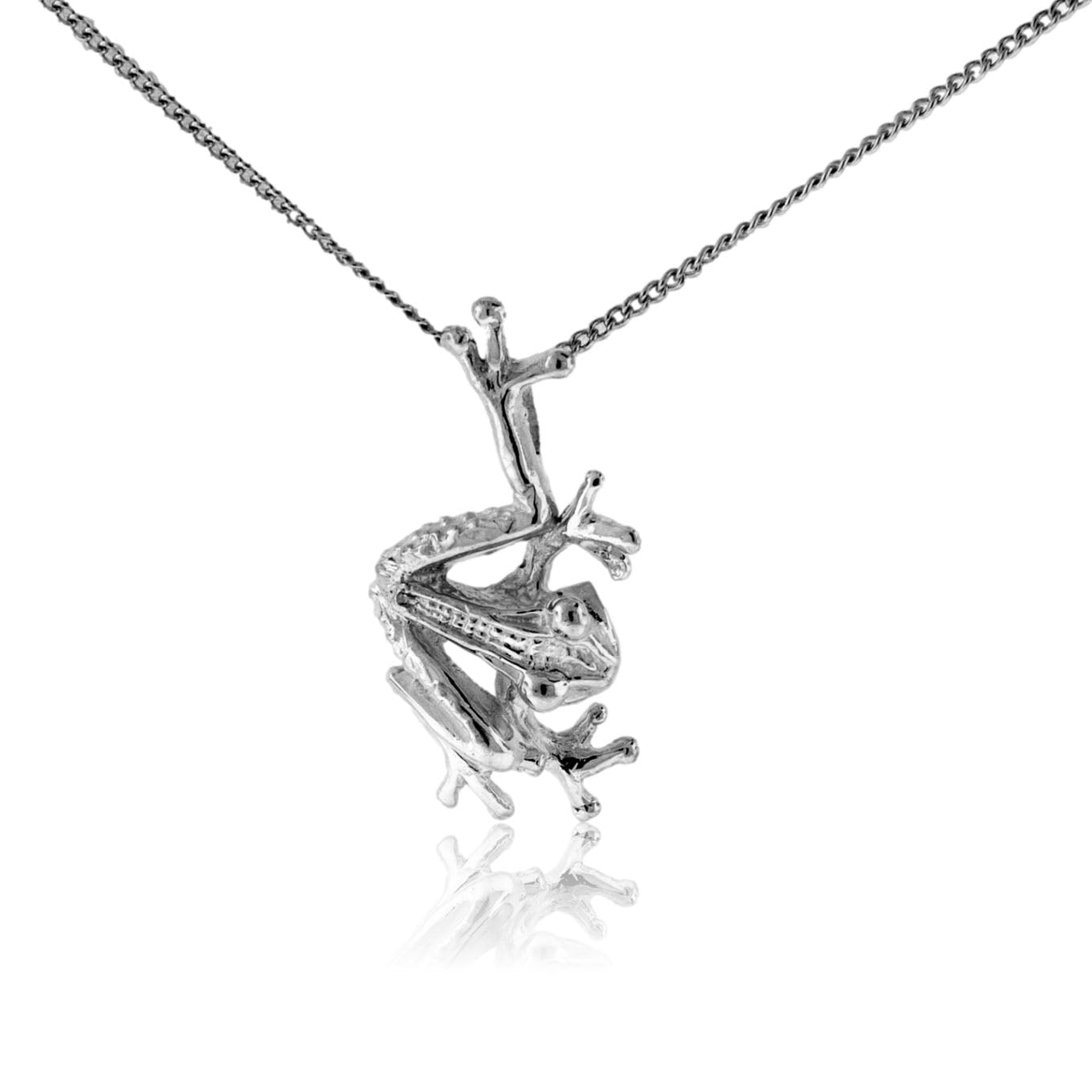 Sterling Silver Textured Frog Pendant - Park City Jewelers