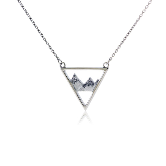 Sterling Silver Triangle Mountain Peak Necklace - Park City Jewelers