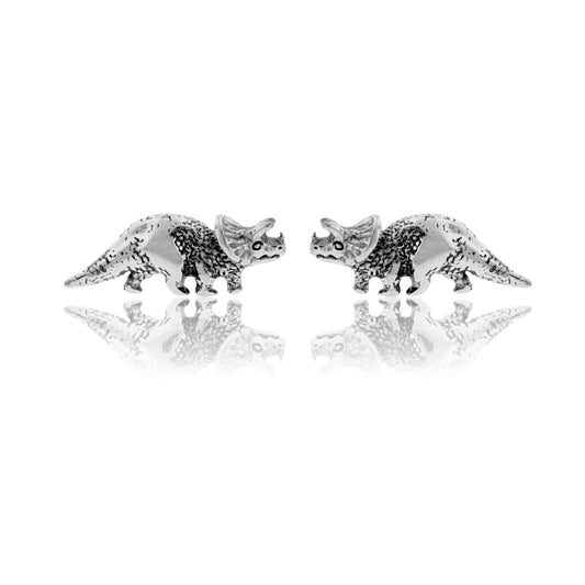 Sterling Silver Triceratops Stud Earrings - Park City Jewelers