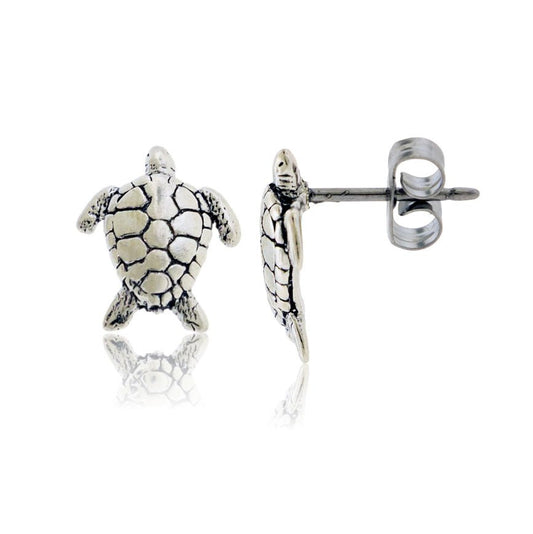 Sterling Silver Turtle Post Earrings - Park City Jewelers