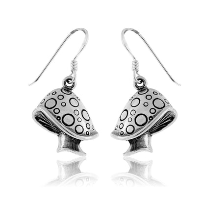 Sterling Silver Whimsical Mushroom Dangle Earrings - Park City Jewelers