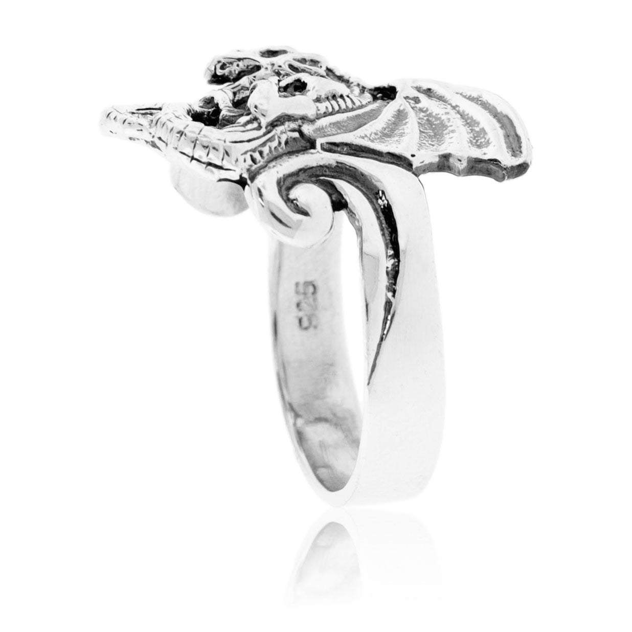 Sterling Silver Winged Dragon Ring - Park City Jewelers