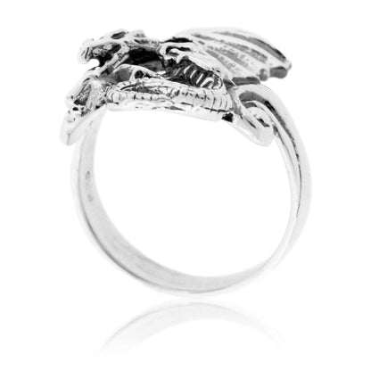 Sterling Silver Winged Dragon Ring - Park City Jewelers