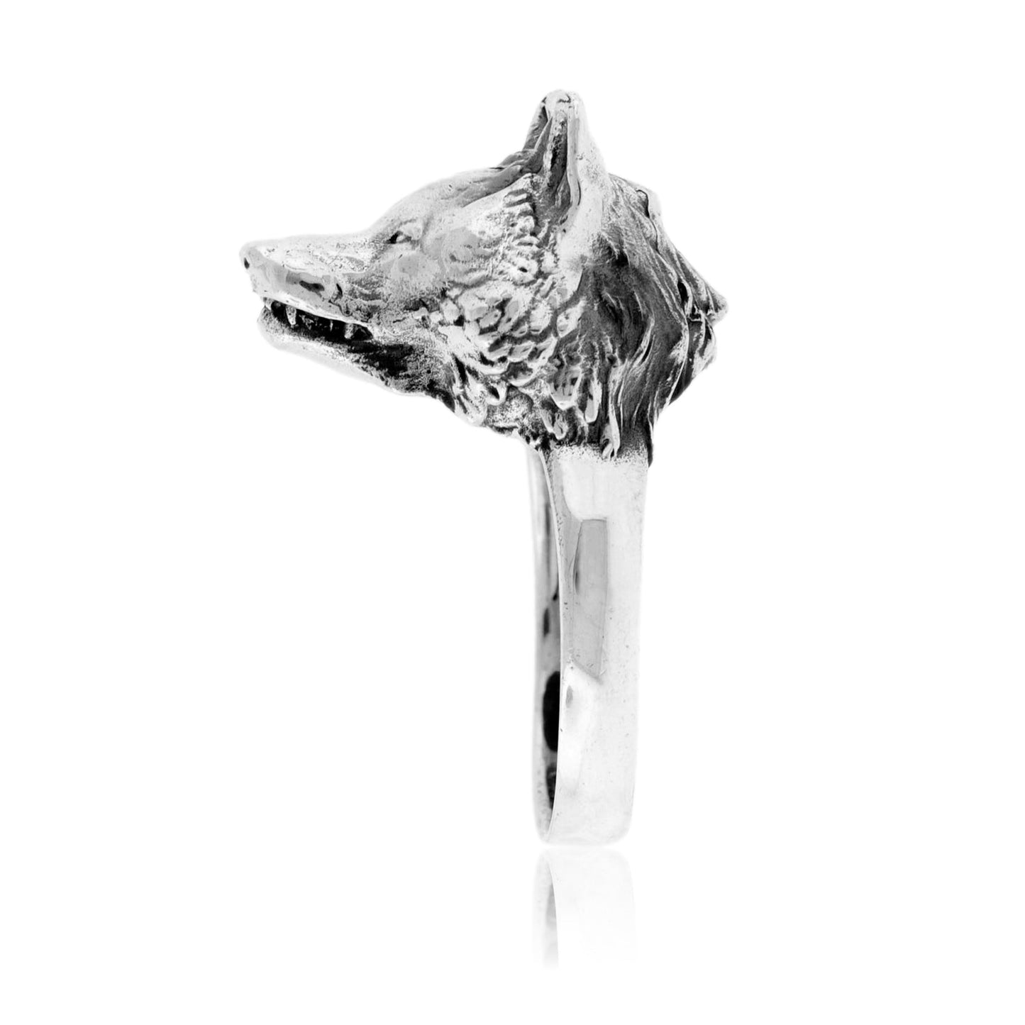 Sterling Silver Wolf Face Ring - Park City Jewelers