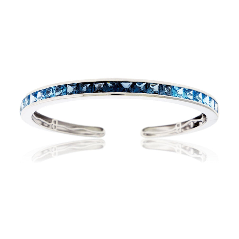 Swiss to London Blue Topaz Gradient Bangle Bracelet - Park City Jewelers