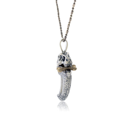T Rex Claw with Dinosaur Skull & Gold Bone Accent Pendant - Park City Jewelers
