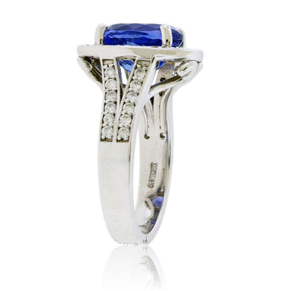 Tanzanite and Diamond Halo Accented Ring - Park City Jewelers