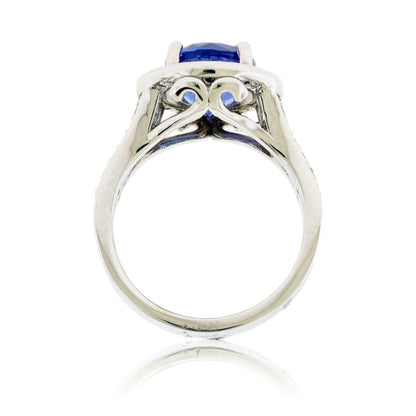 Tanzanite and Diamond Halo Accented Ring - Park City Jewelers