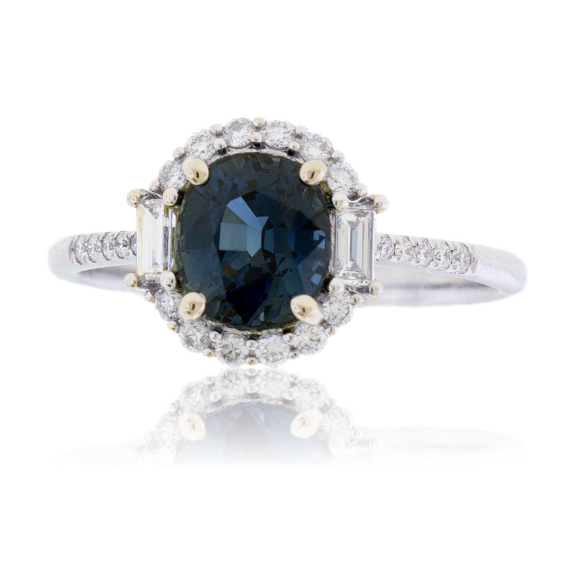 Teal Sapphire and Diamond Ring - Park City Jewelers