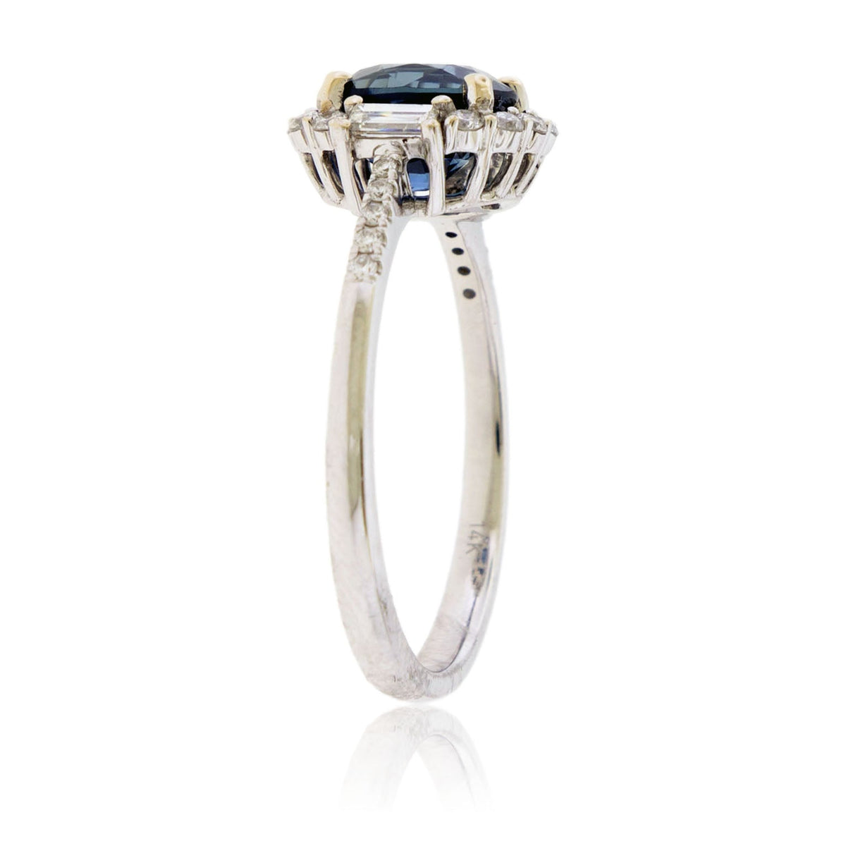 Teal Sapphire and Diamond Ring - Park City Jewelers