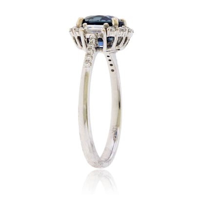 Teal Sapphire and Diamond Ring - Park City Jewelers