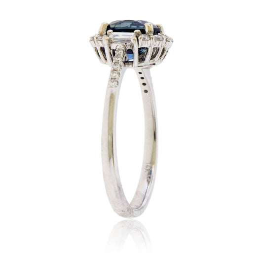 Teal Sapphire and Diamond Ring - Park City Jewelers